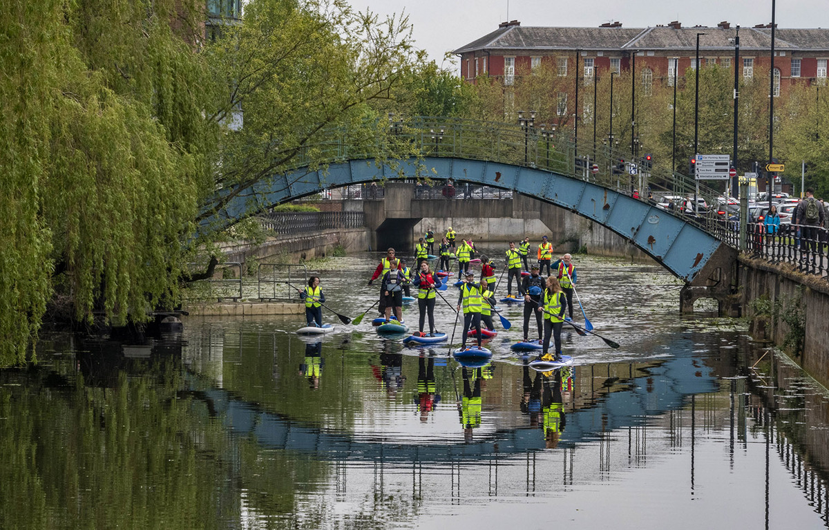 River Foss Blue Bridge Paddle Boarders